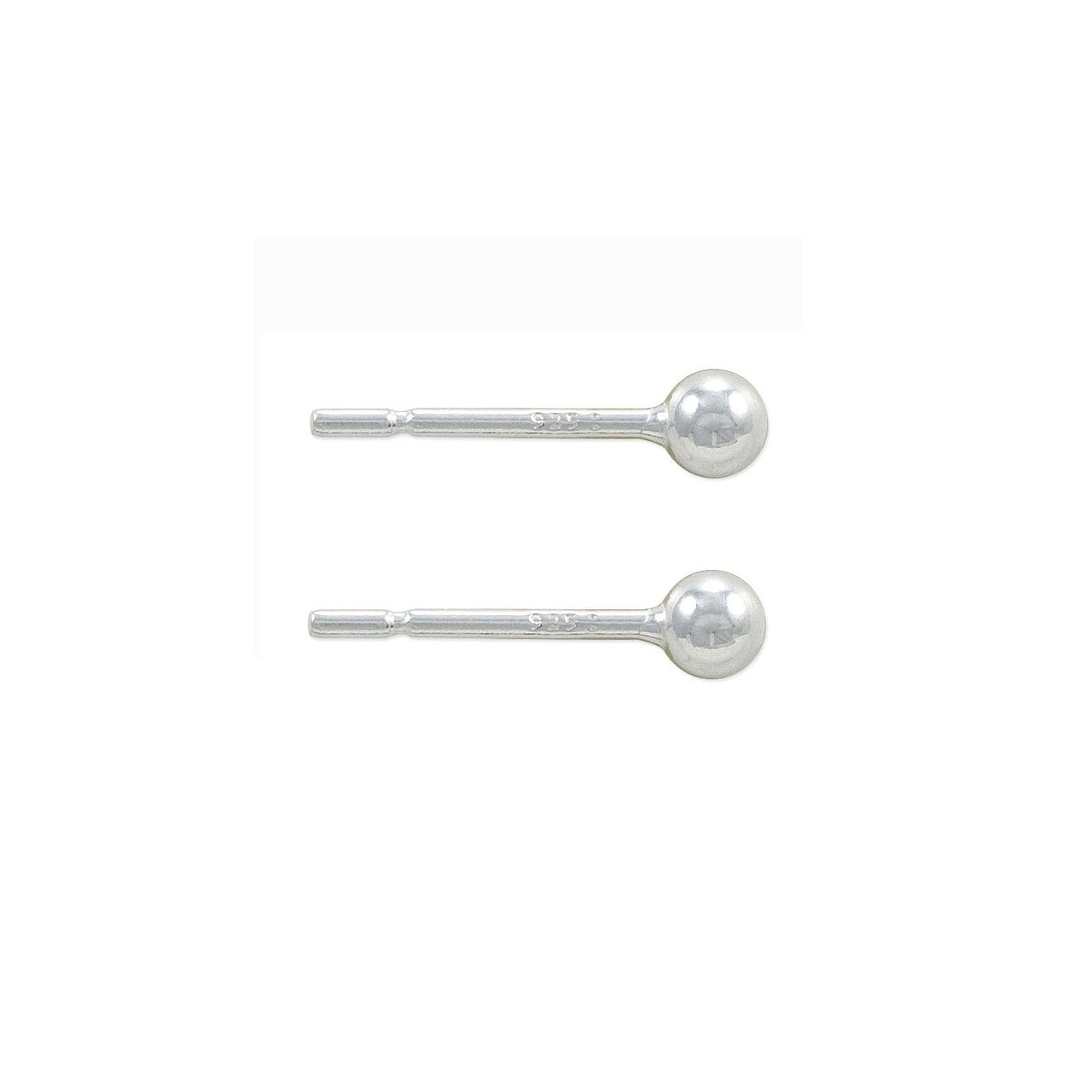 JewelrySupply Sterling Silver 3mm Ball Post Earrings (1 Pair of Sterling Silver Earrings)